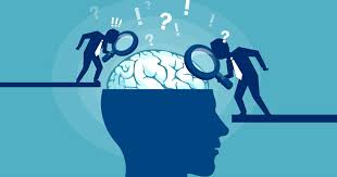 An ilustration of a head with a brain
